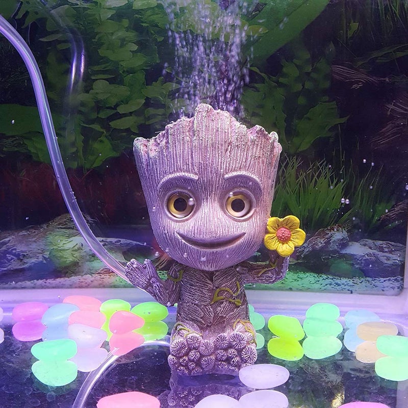 SLOCME Aquarium Groot Air Bubbler Decorations - Oxygen Pump Resin Crafts for Aquarium Fish Tank Decorations,with Air Bubbler Stone for Aquarium - Image 2